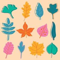 Set of abstract tropical leaves. Design elements vector