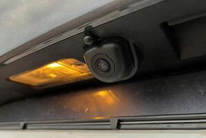 Exterior of a new car. Rear view camera for easier parking photo