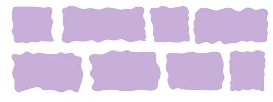Set rectangle and square paper quote frames, quote text box, empty form with wavy edge. Dilog or title border. Hand drawn speech bubble. vector