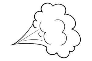 Comic speed motion effect, clouds way, trail set fast wind swirl, puff poof elements isolated on white background. Blow explosion vector