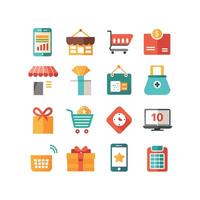 Retail and Shopping Icon Set Collection Illustration vector