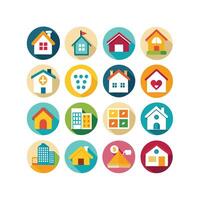 Home and Real Estate Icon Set Collection Illustration vector