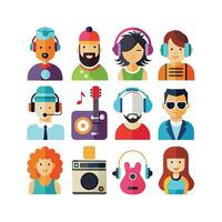 Music and Entertainment Icon Set Collection Illustration vector
