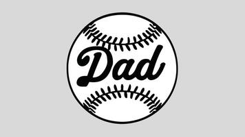 a baseball ball with the word dad written on it vector