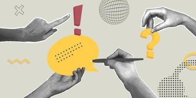 Trendy halftone collage of business concept. Illustration of analytics,discussion,planning,questioning,research,business report.Teamwork. illustration of web banner,social media banner. vector