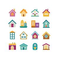 Home and Real Estate Icon Set Collection Illustration vector