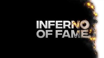 Inferno of Fame title with a burning text effect video
