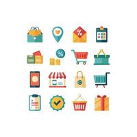 Retail and Shopping Icon Set Collection Illustration vector