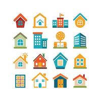 Home and Real Estate Icon Set Collection Illustration vector