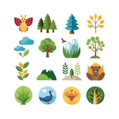Nature Icon Set Collection Illustration