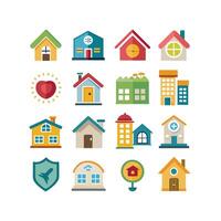 Home and Real Estate Icon Set Collection Illustration vector