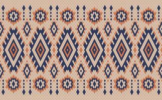 Knitted pattern seamless fabric orange color tone. traditional knitted pattern ethnic style. Designed for background ,wallpaper ,carpet ,clothing ,knitted pattern ,fabric ,pixel art ,textile vector