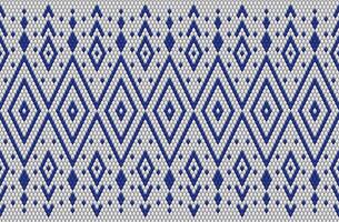 Knitted pattern seamless fabric blue color tone. traditional knitted pattern ethnic style. Designed for background ,wallpaper ,carpet ,clothing ,knitted pattern ,fabric ,pixel art ,textile vector