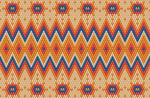 Knitted pattern seamless fabric orange color tone. traditional knitted pattern ethnic style. Designed for background ,wallpaper ,carpet ,clothing ,knitted pattern ,fabric ,pixel art ,textile vector