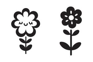 Basic Flower Silhouette Clean Art vector