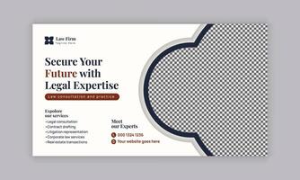 Law firm services social media post design or law consulting web banner template, and Instagram post or square flyer template vector