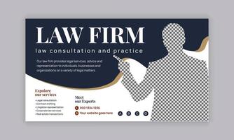 Law firm services social media post design or law consulting web banner template, and Instagram post or square flyer template vector