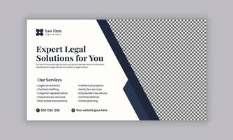 Law firm services social media post design or law consulting web banner template, and Instagram post or square flyer template vector