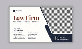 Law firm services social media post design or law consulting web banner template, and Instagram post or square flyer template vector