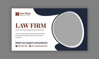 Law firm services social media post design or law consulting web banner template, and Instagram post or square flyer template vector