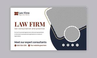 Law firm services social media post design or law consulting web banner template, and Instagram post or square flyer template vector