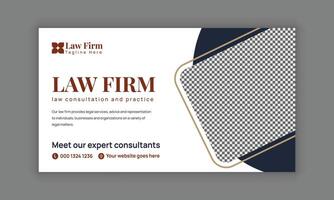 Law firm services social media post design or law consulting web banner template, and Instagram post or square flyer template vector