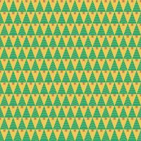 seamless repeating pattern of pine trees in flat design style on a yellow background vector