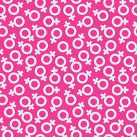 seamless repeating pattern of a white female symbol on a pink background vector