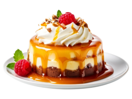 Fresh Fruit Cheesecake Isolated on Transparent Background png