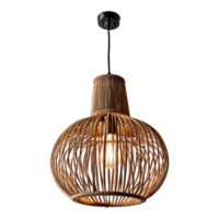 Rattan Ceiling Lamp Isolated on Transparent Background png