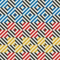 Retro geometric pattern background, abstract circle, triangle and square lines art. Yellow, blue, red and green color, trendy bauhaus pattern backgrounds set vector
