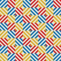 Retro geometric pattern background, abstract circle, triangle and square lines art. Yellow, blue, red and green color, trendy bauhaus pattern backgrounds set vector