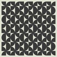 Retro black and white geometric pattern background, abstract circle, triangle and square lines art. Trendy bauhaus pattern backgrounds op-art set vector