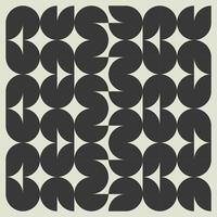 Retro black and white geometric pattern background, abstract circle, triangle and square lines art. Trendy bauhaus pattern backgrounds op-art set vector