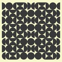 Retro black and white geometric pattern background, abstract circle, triangle and square lines art. Trendy bauhaus pattern backgrounds op-art set vector