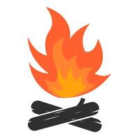 Campfire hand drawn icon on white background. vector