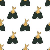 Seamless pattern with onigiri for decorative print, wrapping paper, menu, wallpaper and fabric vector