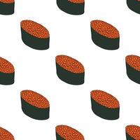 Seamless pattern with sushi for decorative print, wrapping paper, menu, wallpaper and fabric vector