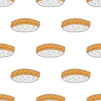 Seamless pattern with sushi for decorative print, wrapping paper, menu, wallpaper and fabric vector