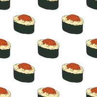 Seamless pattern with sushi for decorative print, wrapping paper, menu, wallpaper and fabric vector