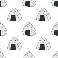 Seamless pattern with onigiri for decorative print, wrapping paper, menu, wallpaper and fabric vector