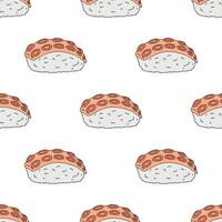 Seamless pattern with sushi for decorative print, wrapping paper, menu, wallpaper and fabric vector