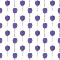 Holiday seamless pattern with flying balloon doodle for decorative print, wrapping paper, greeting cards, wallpaper and fabric vector