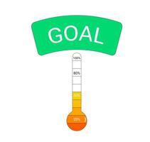 goal thermometer. Fundraising money tracker. Indicator of progress for donation event. vector