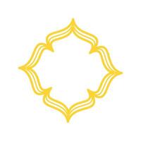 decorative vintage frame icon over white background. colorful design. Gold frame with a place to write text. Frame illustration element design with religious ornaments vector