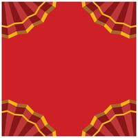 Red background with a fan pattern. The background frame is red with a place to write text. Background illustration element design vector