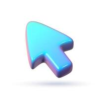 Shiny colorful mouse cursor arrow. Computer interface element. 3D icon in a simple cartoon style. vector
