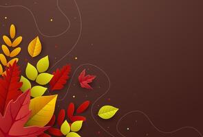 Autumn background layout decorate with leaves for poster and web banner. vector
