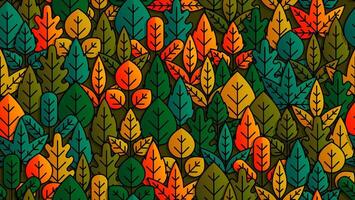 Abstract seamless pattern with autumn forest. vector