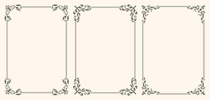 Set of Decorative vintage frames and borders set vector